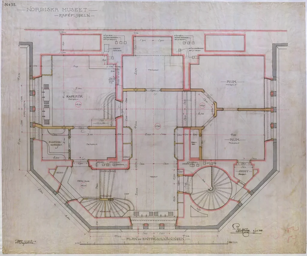 Arkitektritning från 1899.