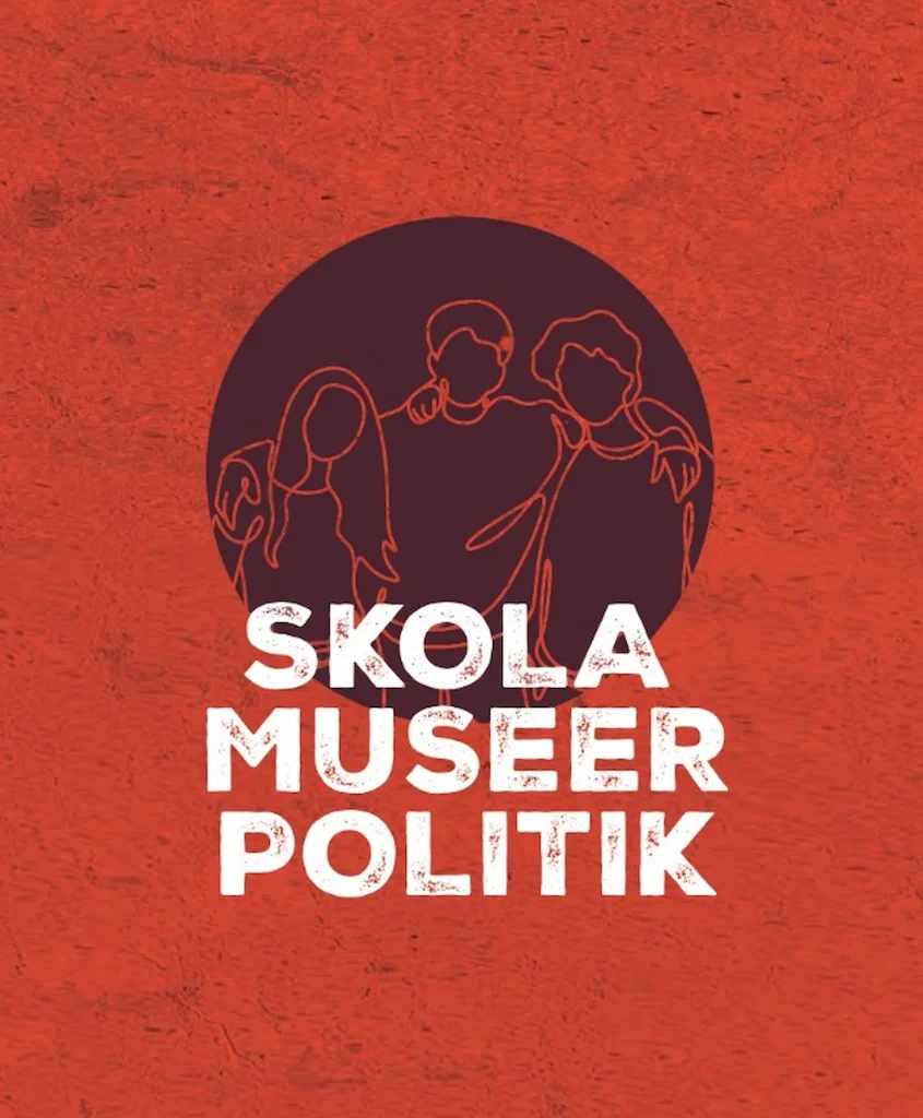 Grafisk bild på tre unga som håller om varandra.